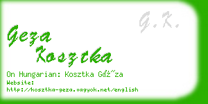 geza kosztka business card